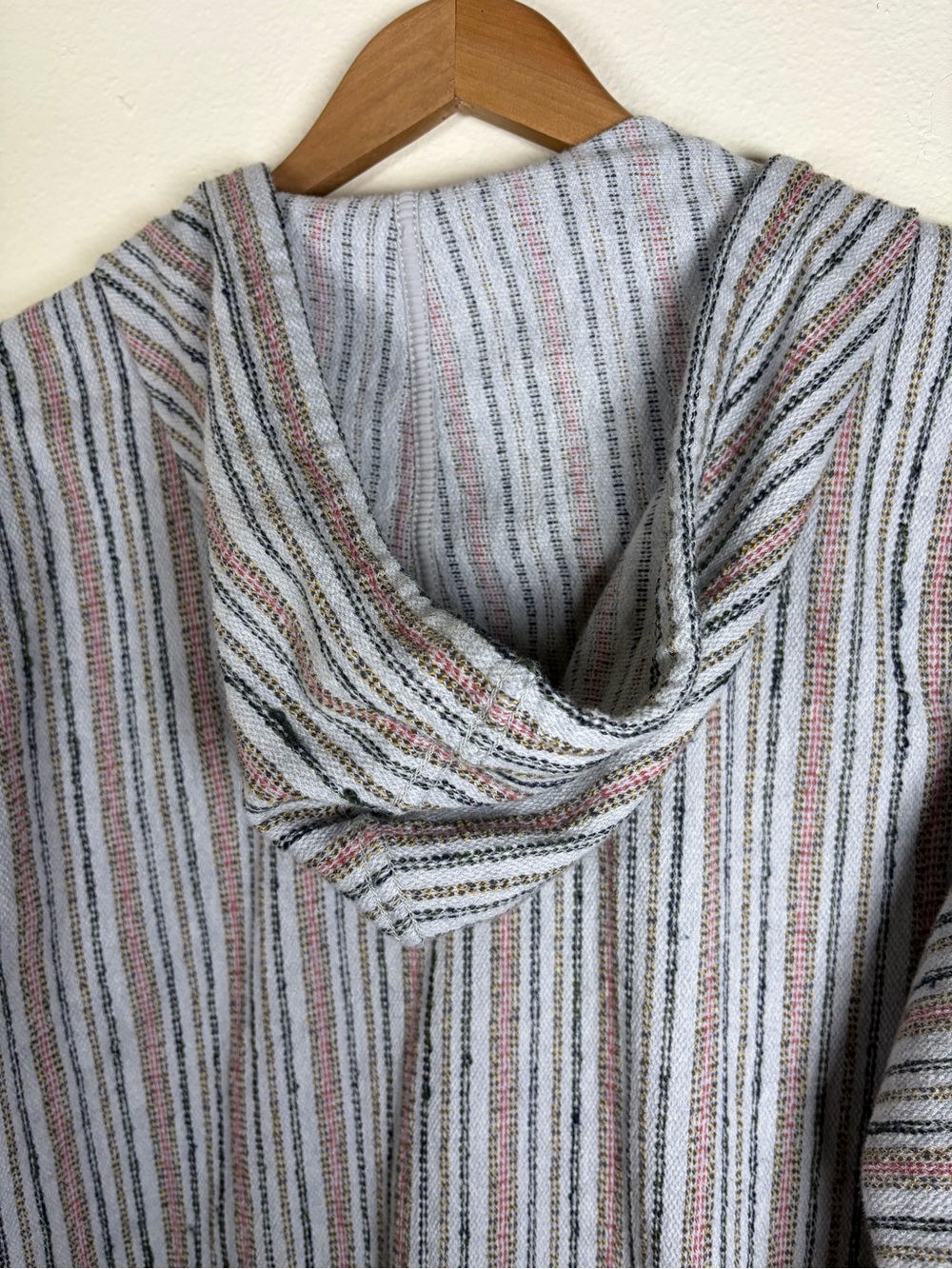 Lucky Brand Baja Striped Pullover Hoodie Men’s Medium Gray Cotton Blend - Picture 9 of 11